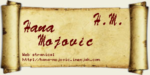 Hana Mojović vizit kartica